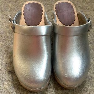 Silver Swedish Clogs
